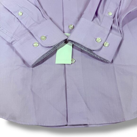 The Mens Store Dress Shirt Size 16.5 32/33 Slim Fit Stretch Button Down in Lilac - Picture 6 of 10